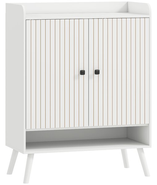 HOMCOM Scarpiera Ingresso con Ripiani Regolabili Compartimento Aperto per 15 Paia di Scarpe 75x35x97 cm Bianco | Aosom Italy