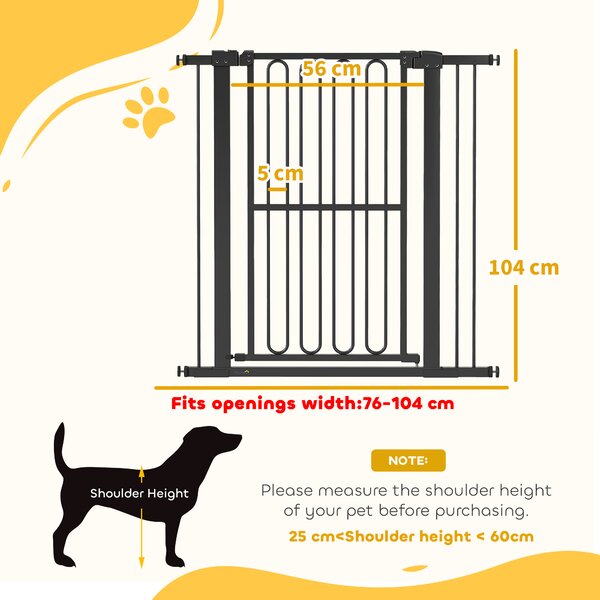 PawHut Cancelletto per Cani, 76-104 cm, Nero | Aosom Italy