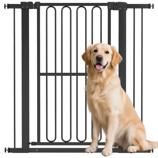 PawHut Cancelletto per Cani, 76-104 cm, Nero | Aosom Italy