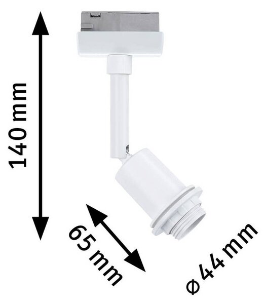 Paulmann URail Faretto DecoSystems Basic, bianco segnale, metallo dimmerabile, Bianco / Opale, Soggiorno / Sala da pranzo, Metallo, Moderno