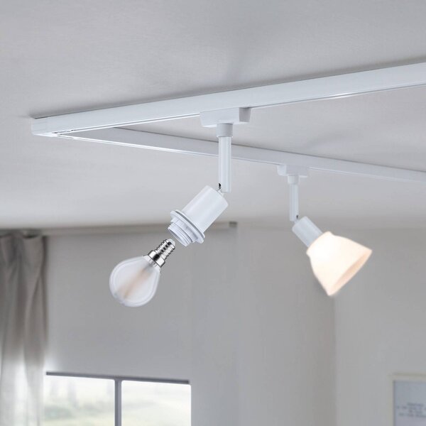 Paulmann URail Faretto DecoSystems Basic, bianco segnale, metallo dimmerabile, Bianco / Opale, Soggiorno / Sala da pranzo, Metallo, Moderno