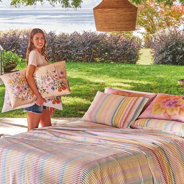 Copriletto Estivo SINGOLO Astrid MULTICOLOR Cotone Piquet Caleffi