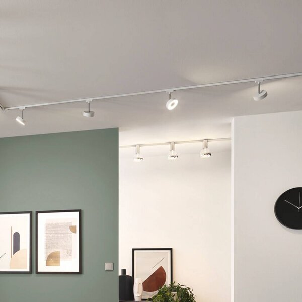 Paulmann URail LED faretto Circle, dimmerabile, 4.000K, bianco brillante dimmerabile, Bianco / Opale, Soggiorno / Sala da pranzo, Metallo, Moderno