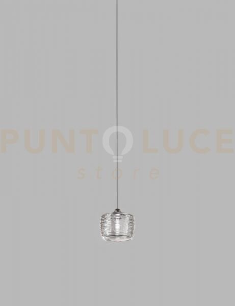 Damasco sospensione c cristallo cristallo nickel satinato 1 luce at