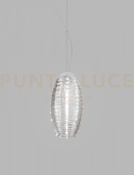 Damasco sospensione g cristallo cristallo nickel satinato 1 luce at