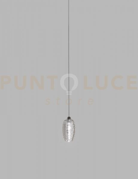 Damasco sospensione p cristallo cristallo nickel satinato 1 luce at