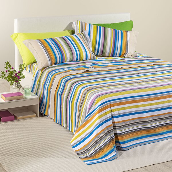 Copriletto Estivo SINGOLO Bristol MULTICOLOR Cotone Piquet Caleffi