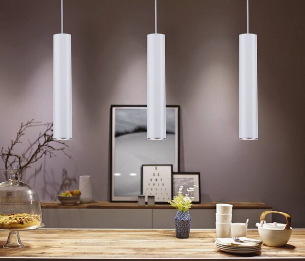 Paulmann Lampada a sospensione URail Catalejo, bianco segnale, metallo dimmerabile, Bianco / Opale, Soggiorno / Sala da pranzo, Metallo, Moderno