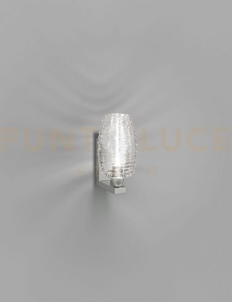 Damasco applique a parete 1ap cristallo cristallo nickel satinato 1