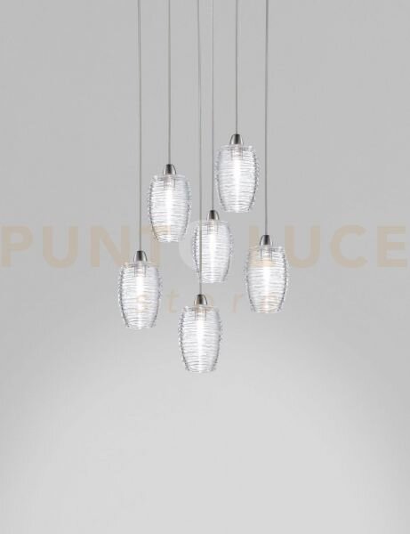 Damasco sospensione r6p cristallo cristallo nickel satinato 6 luci 