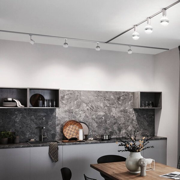 Paulmann URail faretto LED, bianco segnale, 3000K, dimmerabile Pane,, Bianco / Opale, Soggiorno / Sala da pranzo, Metallo, Moderno