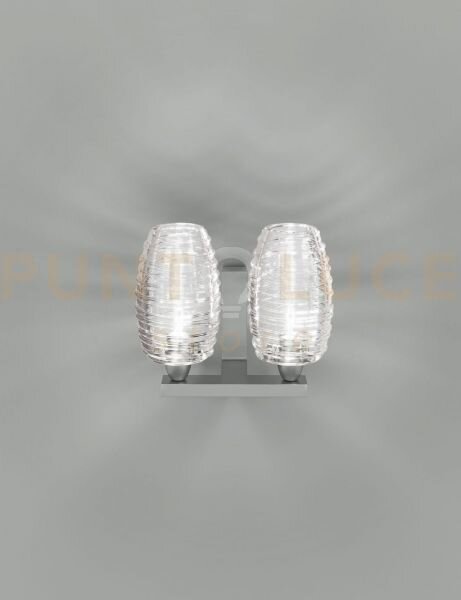 Damasco applique a parete 2ap cristallo cristallo nickel satinato 2