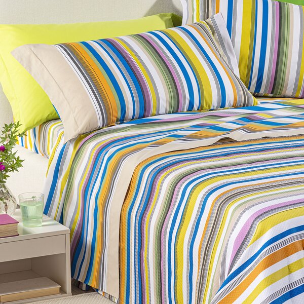 Copriletto Estivo SINGOLO Bristol MULTICOLOR Cotone Piquet Caleffi