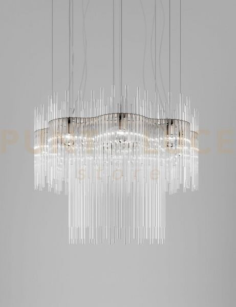 Diadema sospensione c_2 cristallo bronzo satinato 8 luci attacco e27
