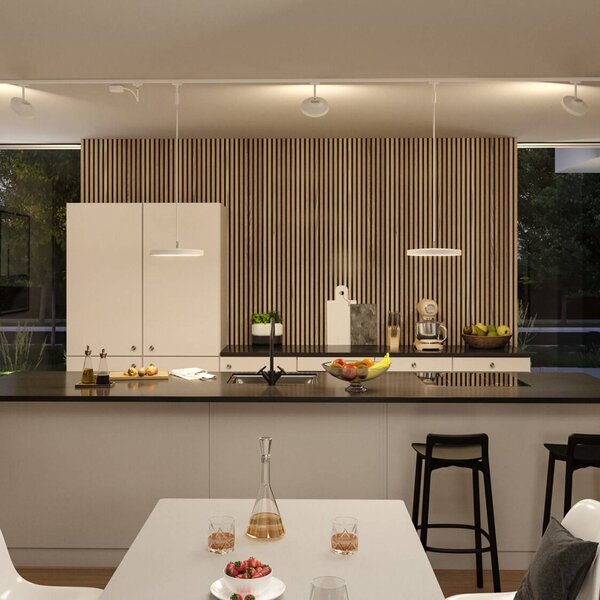 Paulmann Lampada LED a sospensione URail Hildor, bianco segnale, 3.000K dimmerabile, Bianco / Opale, Studio / Ufficio, Metallo, Moderno