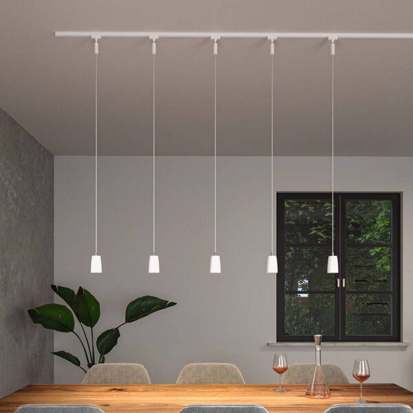 Paulmann Copertura per lampada a sospensione URail, bianco segnale, GU10 URail Cover, dimmerabile, Bianco / Opale, Soggiorno / Sala da pranzo, Plastica, Moderno