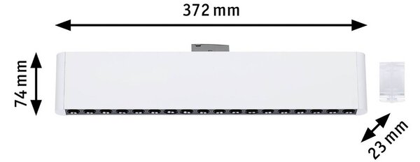 Paulmann Barra LED URail Zelos, 3000K, bianco segnale, dimmerabile, Bianco / Opale, Soggiorno / Sala da pranzo, Alluminio, Moderno
