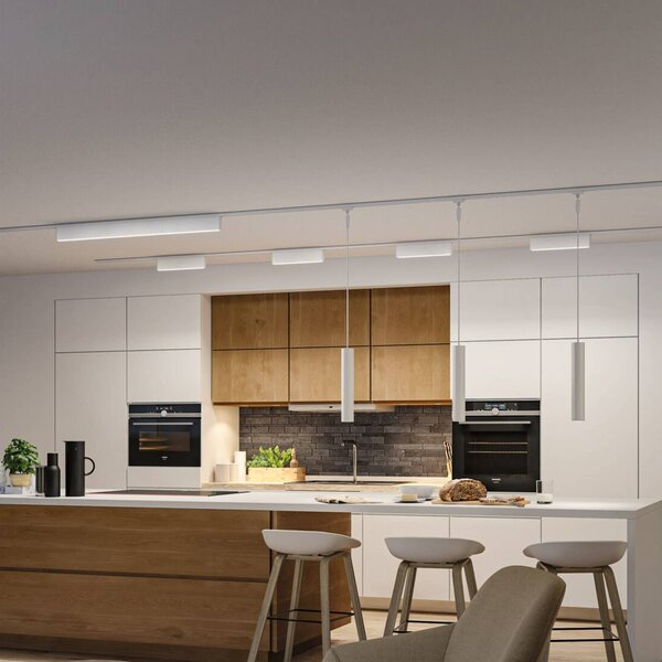 Paulmann URail Barra luminosa a LED Ceris, 3000K, alluminio, dimmerabile, Bianco / Opale, Soggiorno / Sala da pranzo, Alluminio, Moderno