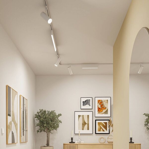 Paulmann URail Faretto a binario LED Theron, 3000K, bianco segnale dimmerabile, Bianco / Opale, Soggiorno / Sala da pranzo, Plastica, Moderno