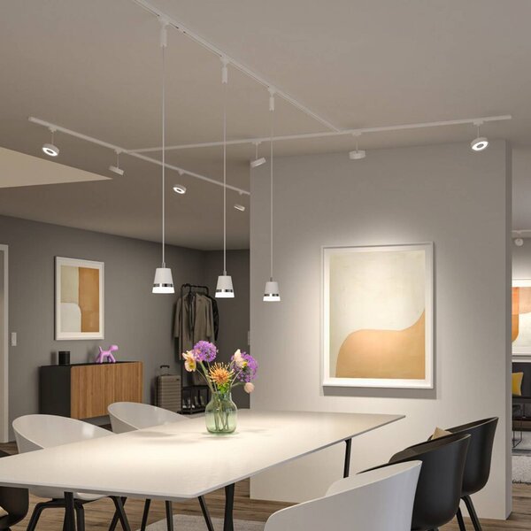 Paulmann URail LED faretto Circle, 3stepdim, 4.000K, bianco segnaletico dimmerabile, Bianco / Opale, Soggiorno / Sala da pranzo, Metallo, Moderno