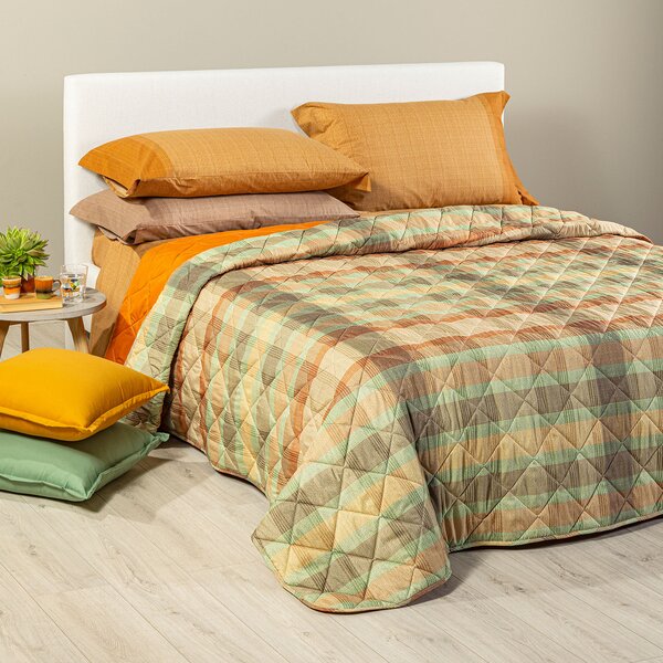 Copriletto Primaverile SINGOLO Dylan GOLD Microfibra Caleffi