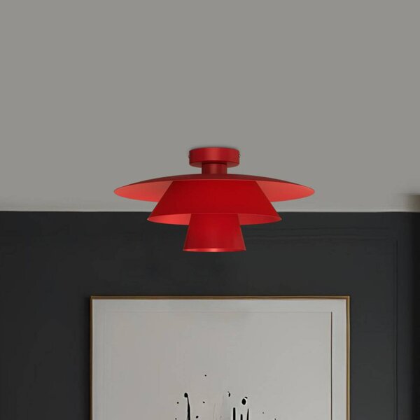 Plafoniera soffitto Plato Luminex, dimmerabile, Rosso, Soggiorno / Sala da pranzo, Metallo, Moderno, Plafoniera