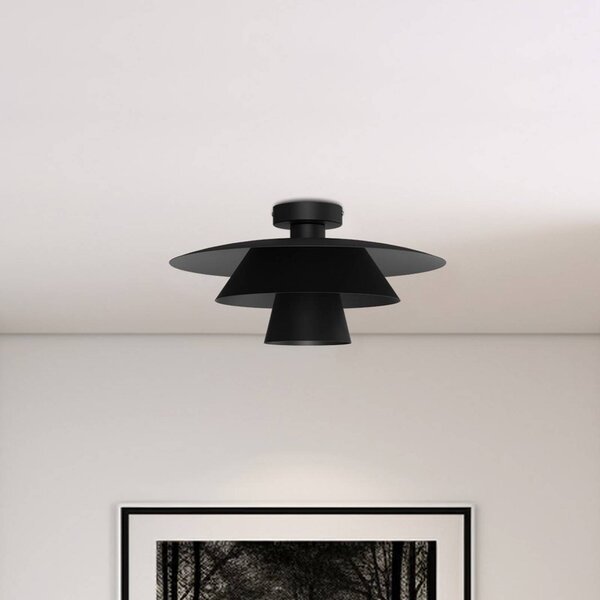 Plafoniera soffitto Plato Luminex, dimmerabile, Nero, Soggiorno / Sala da pranzo, Metallo, Moderno, Plafoniera