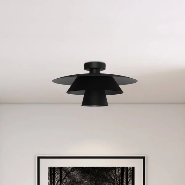 Plafoniera soffitto Plato Luminex, dimmerabile, Nero, Soggiorno / Sala da pranzo, Metallo, Moderno, Plafoniera