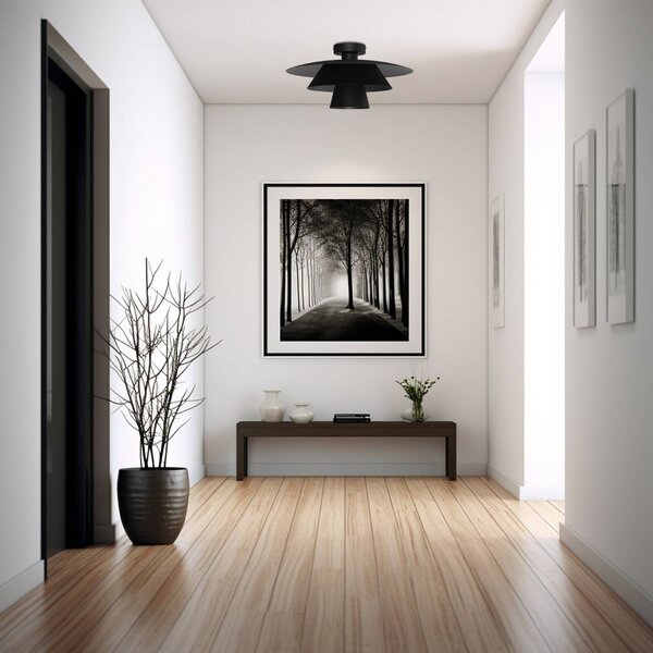Plafoniera soffitto Plato Luminex, dimmerabile, Nero, Soggiorno / Sala da pranzo, Metallo, Moderno, Plafoniera