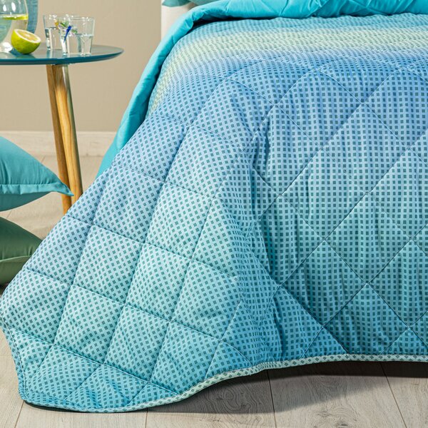 Copriletto Primaverile SINGOLO Larry BLUETTE Microfibra Caleffi