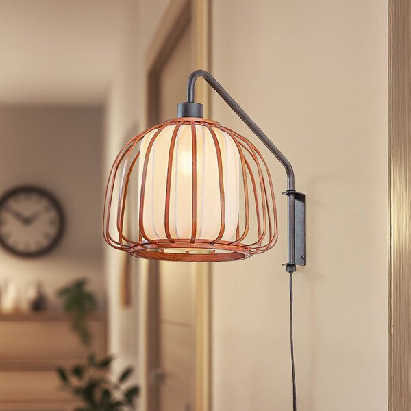 Applique Davella Lindby, Legno scuro, Soggiorno / Sala da pranzo, bambù, Scandinavo, Applique
