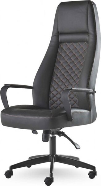 Sedia direzionale nera Sedia da ufficio moderna in pelle con rotelle Ufficio studio