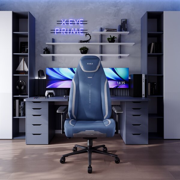 Sedia Gaming In Tessuto Blu Diablo X.Eye Prime Meta Ocean