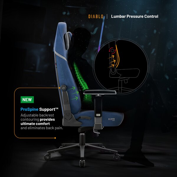 Sedia Gaming In Tessuto Blu Diablo X.Eye Prime Meta Ocean