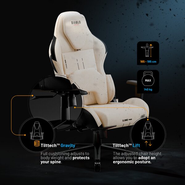 Sedia da gaming beige Diablo X.ONE Prime Desert Storm