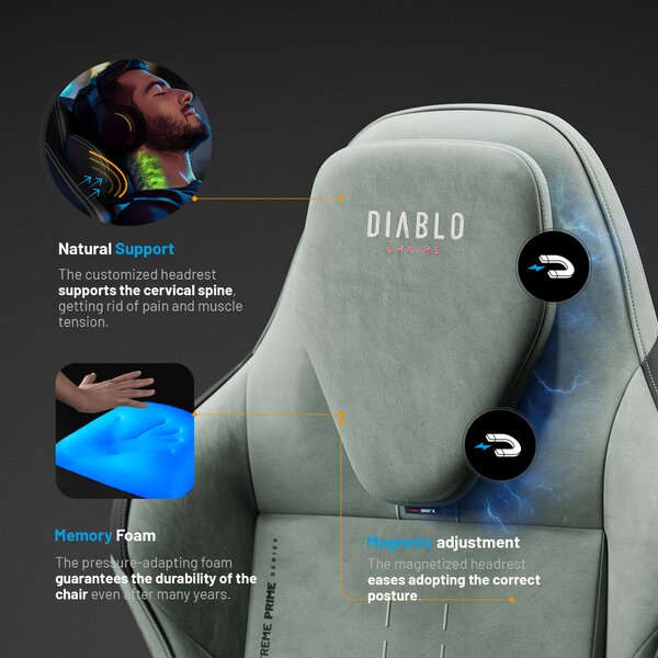 Sedia da gaming verde Diablo X.ONE Prime Ghotic Green