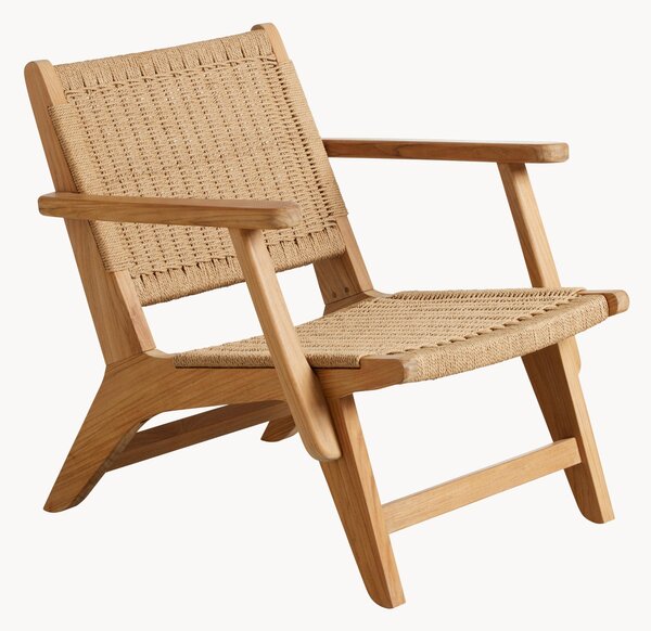 Poltrona lounge in legno di teak fatta a mano Eya