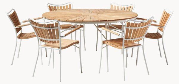 Set da pranzo da giardino in legno di teak Ellen, set da 7