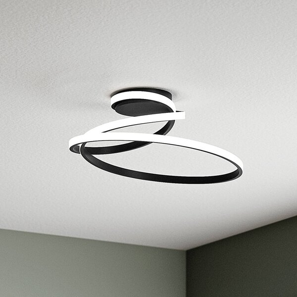 Luce Ambiente Design Plafoniera a LED Coaster, Nero, Soggiorno / Sala da pranzo, Alluminio, Moderno, Plafoniera LED