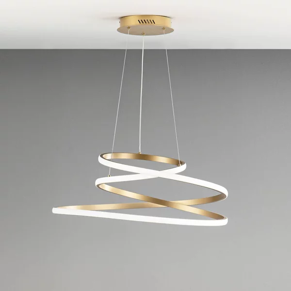Luce Ambiente Design Lampada LED a sospensione COASTER, color oro, Ø 60 cm, metallo, CCT Coaster, Ottone / Oro, Soggiorno / Sala da pranzo, Alluminio, Moderno