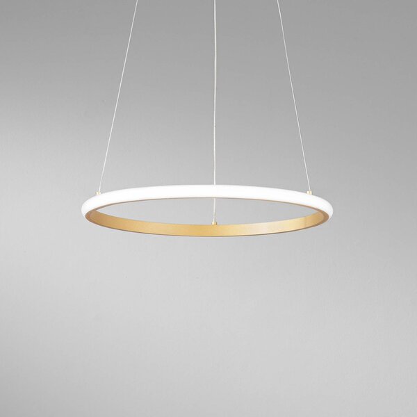 Luce Ambiente Design Lampada LED a sospensione Axis, Ø 40 cm, color oro, metallo, CCT Axis, Ottone / Oro, Soggiorno / Sala da pranzo, Metallo, Moderno