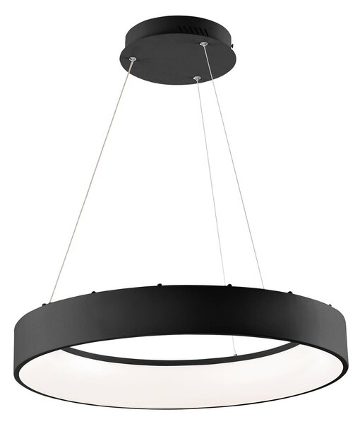 Luce Ambiente Design Lampada LED a sospensione Noah, nera, Ø 60 cm, metallo, CCT Noah, Nero, Soggiorno / Sala da pranzo, Alluminio, Moderno