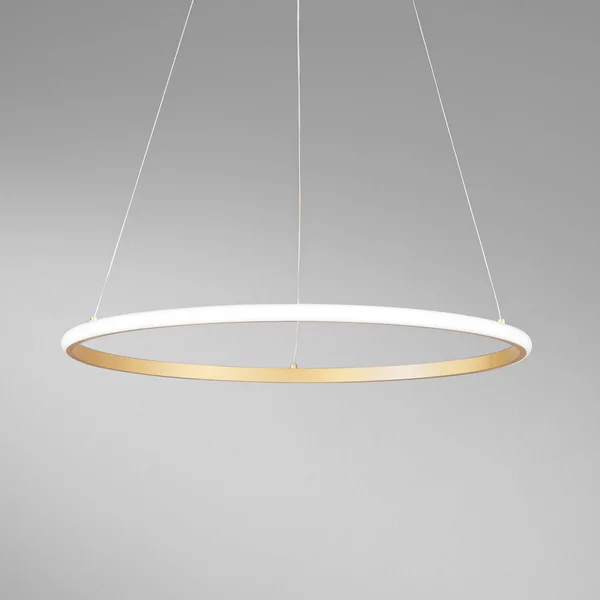 Luce Ambiente Design Lampada LED a sospensione Axis, Ø 60 cm, color oro, metallo, CCT Axis, Ottone / Oro, Soggiorno / Sala da pranzo, Metallo, Moderno