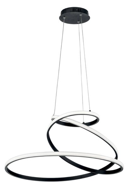 Luce Ambiente Design Lampada LED a sospensione COASTER, nera, Ø 60 cm, metallo, CCT Coaster, Nero, Soggiorno / Sala da pranzo, Alluminio, Moderno