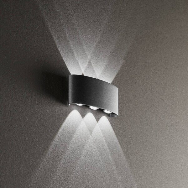 INTEC Applique da esterni a LED Betle, Nero, Alluminio, Moderno, Applique LED da esterni