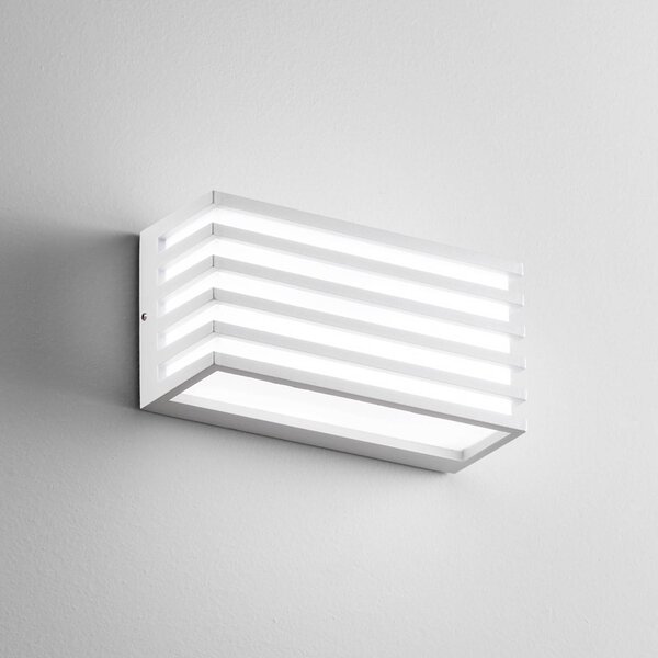 INTEC Applique da esterni a LED Dukrot, Bianco / Opale, Alluminio, Moderno, Applique LED da esterni