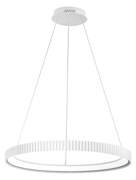 Luce Ambiente Design Lampada LED a sospensione Niike, bianca, Ø 70 cm, metallo, CCT Niike, Bianco / Opale, Soggiorno / Sala da pranzo, Metallo, Moderno
