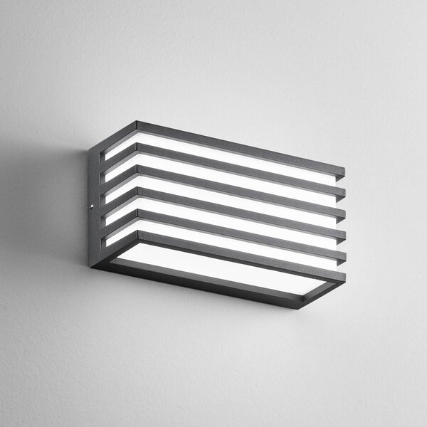 INTEC Applique da esterni a LED Dukrot, Nero, Alluminio, Moderno, Applique LED da esterni