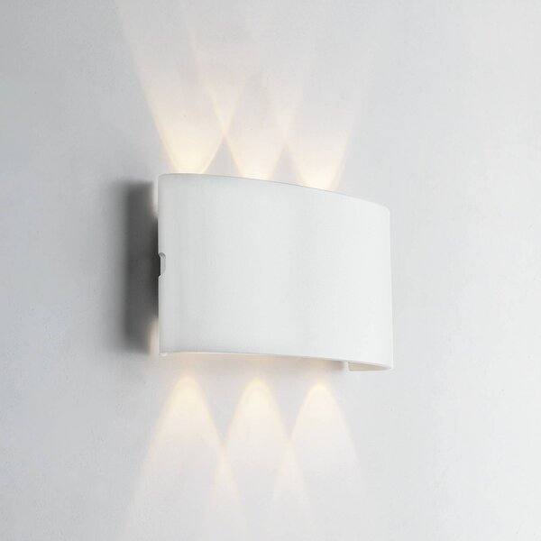 INTEC Applique da esterni a LED Betle, Bianco / Opale, Alluminio, Moderno, Applique LED da esterni