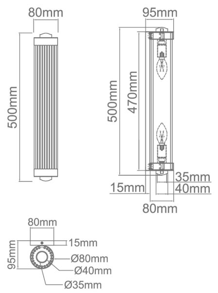Open Design OR81565 - Applique FIATTO 2xE14/12W/230V in cromo lucido